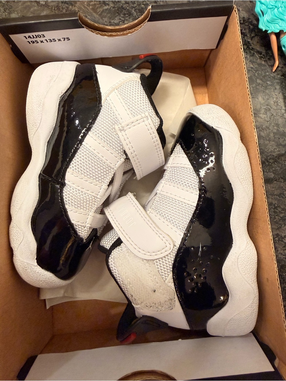 Jordan Toddler Black and White Velcro Sneakers